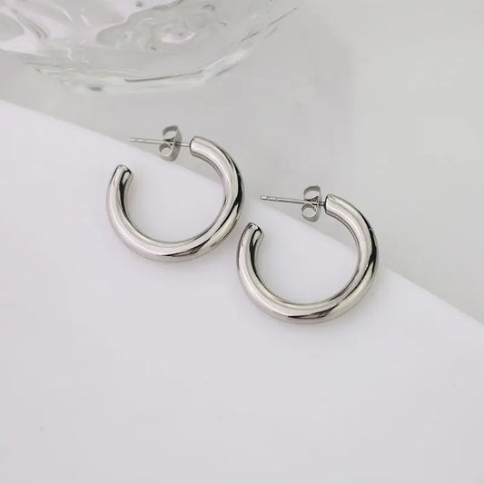 Zen Circlets Hoops - Silver